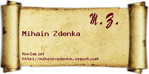 Mihain Zdenka névjegykártya